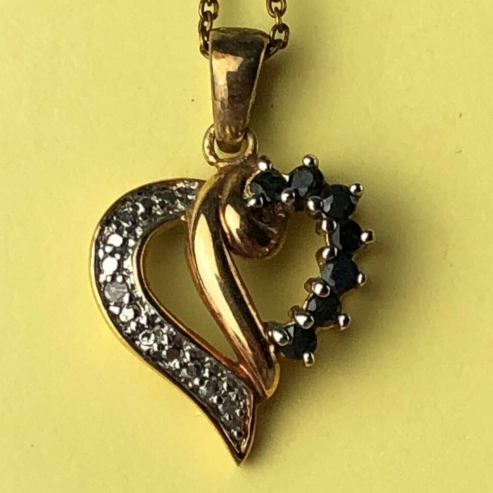 Tacori Diamonique Genuine Diamond Accent and Sapphire gold over sterling necklac
